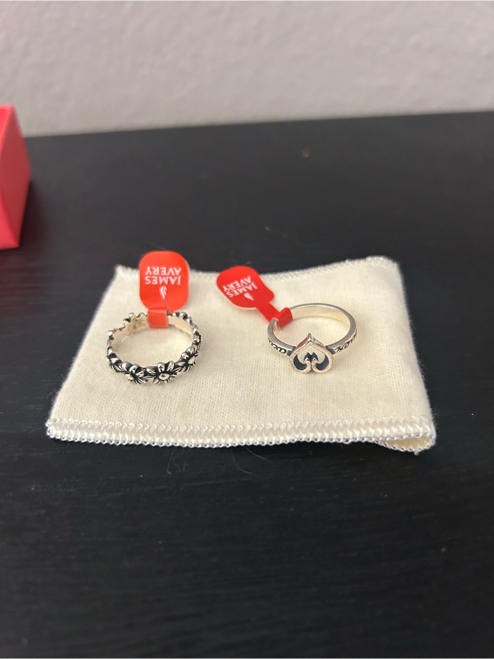 James Avery Silver Heart and flowers Rings Size 8 and 7 1/2 - Picture 10 of 10